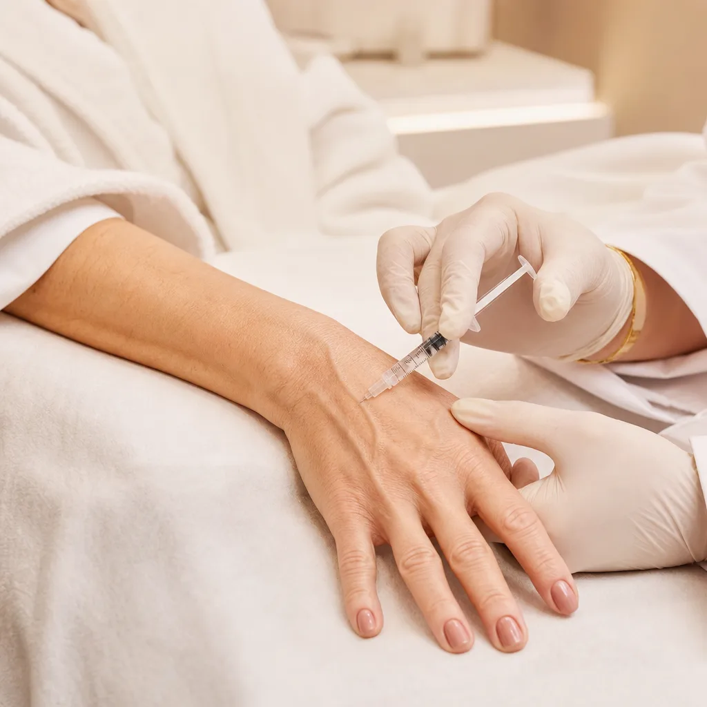 Rejuvenescimento das Mãos — Suaviza a aparência de tendões e veias salientes.